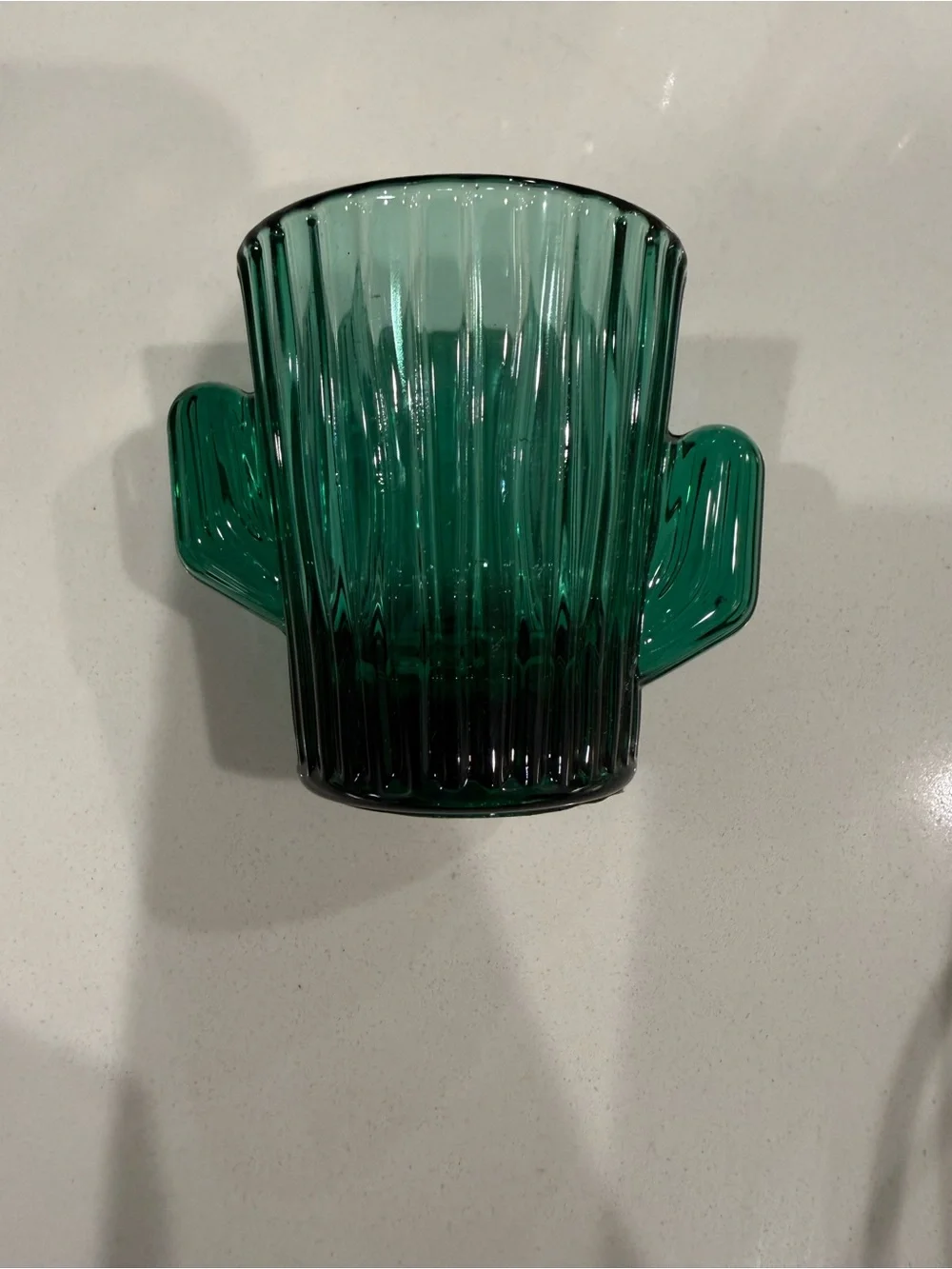 Libbey Deep Green Ribbed Glass Mug with Handle